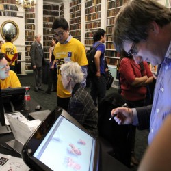 Augmented Reality: Audience view combined real and virtual scene augmented with sound, video, text and graphics